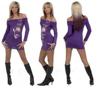 sexy minišaty - S/M - fialová